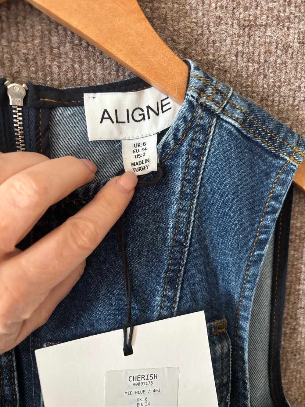 Brand New Blue Denim Midi Dress - Picture 3 of 8